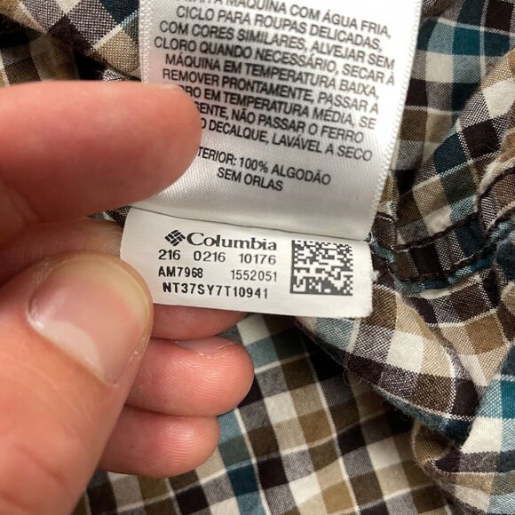 Columbia Rapid Rivers Shirt Mens Medium Multicolor Long Sleeve Plaid Casual Fish - Picture 5 of 10